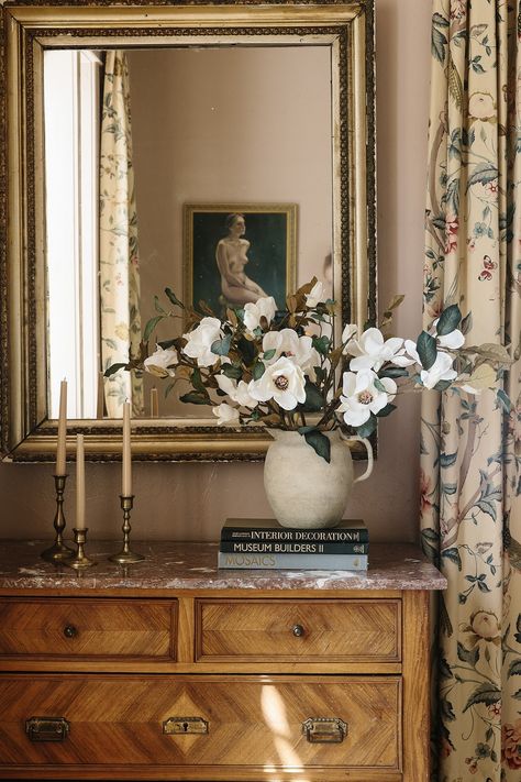 Transitional Colonial, Artificial Magnolia, Magnolia Branch, Spring Centerpiece, Flower Branch, Vintage Modern, Fake Flowers, Faux Flowers, Decoration Design