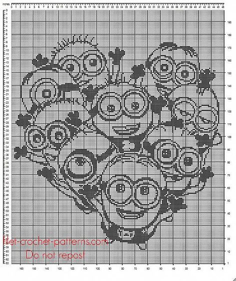 Crochet Boat, Minion Pattern, Minion Crochet, Crochet Filet, Disney Cross Stitch Patterns, Filet Crochet Charts, Minions Despicable Me, Design Crochet, Hama Perler