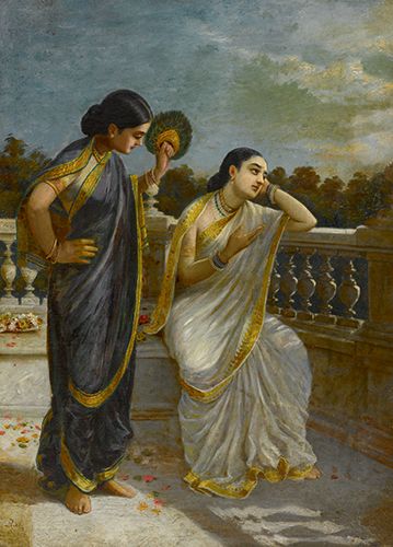 Modern & Contemporary South Asian Art | Sotheby's Ravivarma Paintings, Ravi Varma, Raja Ravi Varma, South Asian Art, Academic Art, Asian Painting, Indian Painting, Hur Man Målar, Canvas Printing