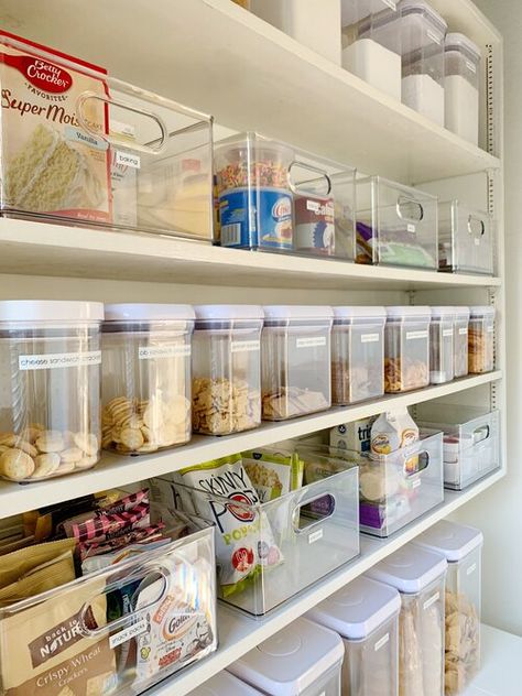 Oxo Containers, Moving To A New Home, Kitchen Cupboard Organization, House Pantry, Pantry Inspiration, Organizing Solutions, Glass Pantry, Perfect Pantry, Pantry Drawers