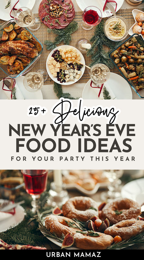 New Year’s Eve Food Ideas Nye Party Food Ideas, New Years Eve Party Themes, New Year's Eve Food, Creative Food Ideas, New Year's Eve Party Themes, New Years Eve Party Ideas Food, Party Bites, New Years Eve Food, Appetizer Bites