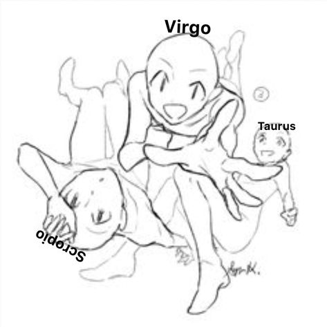 Zodiac Relationships Drawings, Taurus And Virgo Couple Art, Scorpio And Taurus Relationship Art, Zodiac Group Drawing, Scorpio And Virgo Relationship Drawing, Zodiac Signs Friend Groups Drawing, Zodiac Comics, Taurus And Virgo, Funny Virgo