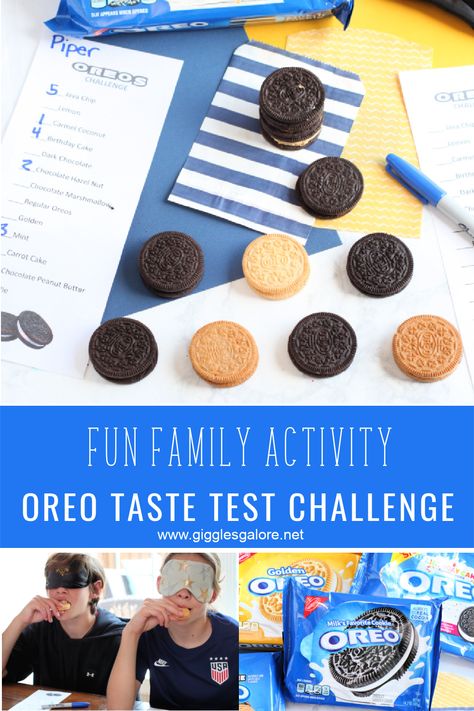 Fun family activity oreo taste test challenge Oreo Taste Test Printable, Oreo Party Decorations, Oreo Party Ideas, Taste Testing Party Ideas, Oreo Challenge, National Oreo Day, Oreo Party, Boys Sleepover, Librarian Ideas