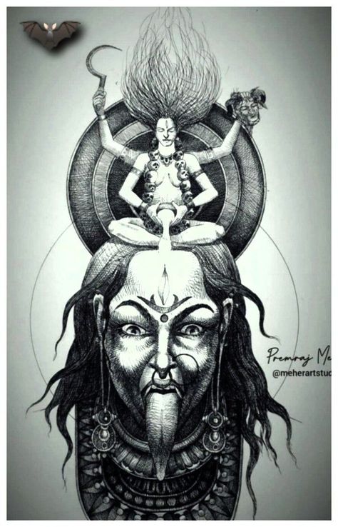 Kali Tattoo, Pen Art Work, Shiva Tattoo Design, Durga Painting, Half Sleeve Tattoos For Guys, Shiva Tattoo, Geometric Shapes Art, Sketch Tattoo Design, Scott Campbell