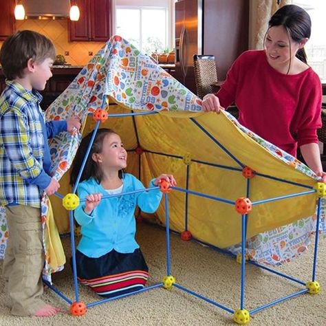 Kids DIY Build & Play Construction Fort Kit 72pc Fort Building Kit, Fort Kit, Kids Forts, Construction For Kids, Wendy House, Build A Fort, Discovery Kids, Building For Kids, Camping Tent