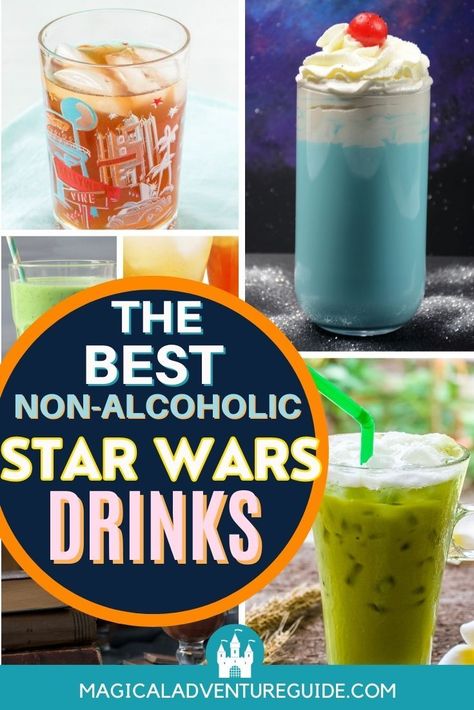 Star Wars Themed Mocktail, Star Wars Inspired Drinks, Star Wars Coffee Drinks, Star Wars Themed Party Food, Star Wars Watch Party, Star Wars Drinks Non Alcoholic, Star Wars Themed Drinks, Star Wars Snack Ideas, Starwars Movie Night