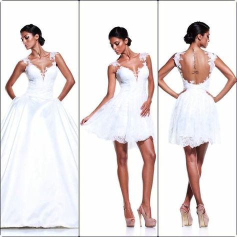 Removable skirt? 2 In 1 Wedding Dress Convertible, How To Dress Cool, Removable Skirt Wedding Dress, Transforming Dress, Transformer Dress, Wedding Dreses, Wedding Dress Detachable Skirt, Convertible Wedding Dresses, Detachable Wedding Dress