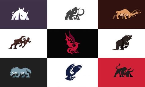 Los 23 logotipos de animales más famosos Wolf Shield Logo, Animal Logo Inspiration, Rhino Logo, Logo Design Examples, Animal Logos, Dragon Nest, Animal Logo Design, Logo Animal, Simple Designs To Draw