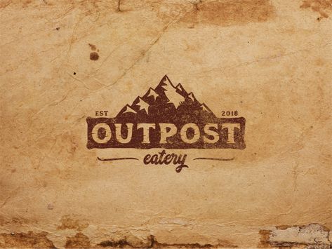 Rustic logo for Outpost Eatery by Monkey Mark | Dribbble | Dribbble Logos Design Ideas, Rustic Branding, Food Luxury, Logos Color, Rustic Logo Design, Typography Logos, Luxury Logos, Logos Photography, Minimalist Logos