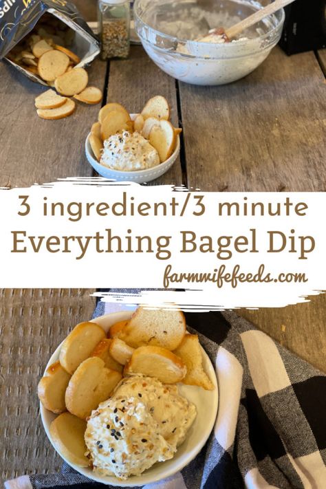 Everything Bagel Dip, Bagel Dip, Bagel Chips, Easy Dips, Bagel Recipe, Gluten Free Snacks, Chip Dip, Everything Bagel, Salad Dressings