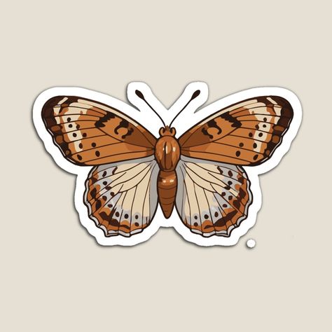 Get my art printed on awesome products. Support me at Redbubble #RBandME: https://www.redbubble.com/i/magnet/legant-Butterfly-Artwork-by-Atlantico54/161376741.TBCTK?asc=u Brown Stickers Printable, Brown Stickers, Tiny Stickers, Scrapbook Ephemera, Aesthetic Butterfly, Brown Butterfly, Butterfly Stickers, Butterfly Artwork, Y2k Butterfly