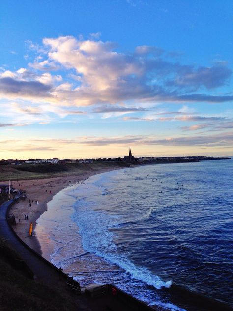 Tynemouth beach in Newcastle The North Sea, Tynemouth Beach, Newcastle Beach, Newcastle England, England Beaches, 2023 Mood, Lighthouse Pictures, Northern England, North East England