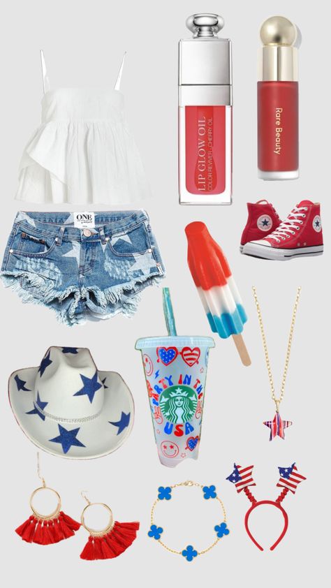 4th Of July Inspo Outfits, Church Camp Outfits, July Outfits For Women, Cute Middle School Outfits, Preppy Accessories, July Outfits, Preppy Summer Outfits, Cute Relationship Photos, 4th Of July Outfits