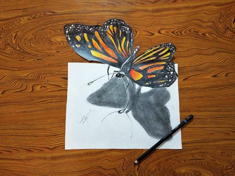 How To Draw A 3D Butterfly - YouTube 3d Butterfly, 3d Butterflies, Learn To Draw, To Draw, Moose Art, Step By Step, Drawings, Animals, Art