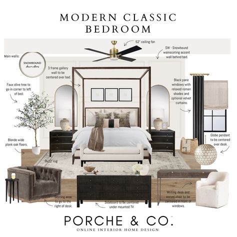 Modern Classic Bedroom Design, Modern Classic Bedroom, Classic Bedroom Design, Interior Design Minimalist, Boy Bedroom Design, Transitional Bedroom, Bed Design Modern, Cama King, Classic Bedroom