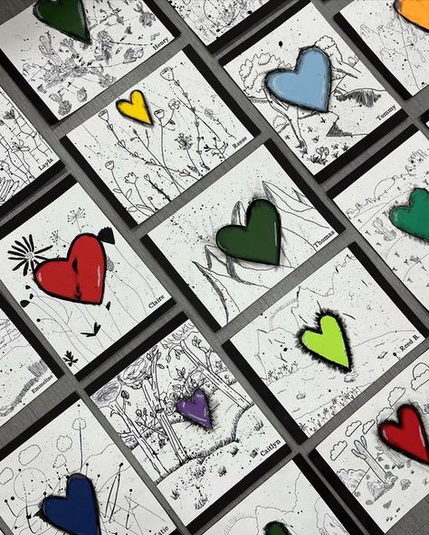 Valentines Art Lessons, Heart Paintings, Heart Art Projects, Jim Dine, Kindergarten Art Projects, Heart Projects, Jr Art, Teacher Planning, Heart Painting