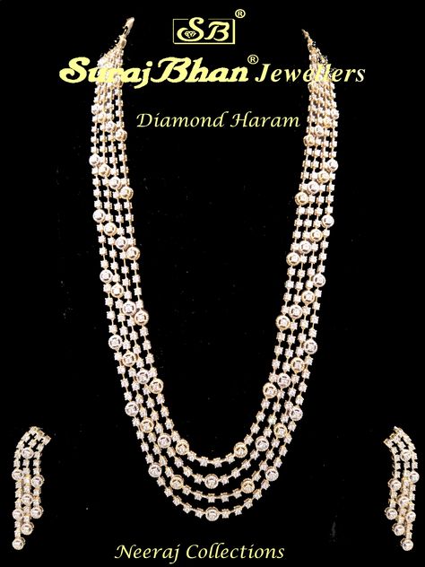 Diamonds Chains, Beads Haram, Diamond Haram, Diamond Necklace Simple, Long Haram, Diamond Pendent, Diamond Necklace Designs, Simple Diamonds, Diamond Jewelry Necklace