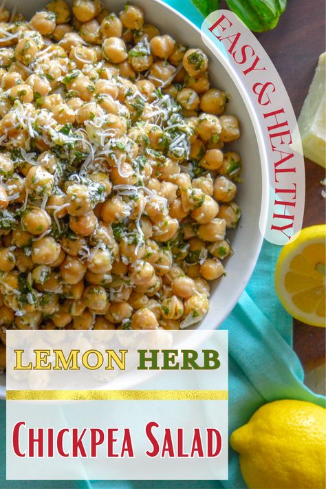 Lemon Chickpea Salad, Fresh Herb Salad, Green Chickpeas, Garbanzo Beans Salad, Fresh Lunch, Rustic Tables, Lemon Salad, Lemon Zucchini, Easy Salad Dressing