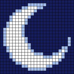 Alpha pattern #71048 variation #131149 | BraceletBook Crochet Tapestry Pattern Moon, Tapestry Crochet Square Pattern, Alpha Patterns 30x30, Moon Crochet Tapestry, Cloud Alpha Pattern, Y2k Alpha Pattern, Alpha Patterns Moon, Blue Alpha Pattern, Crescent Moon Pixel Art