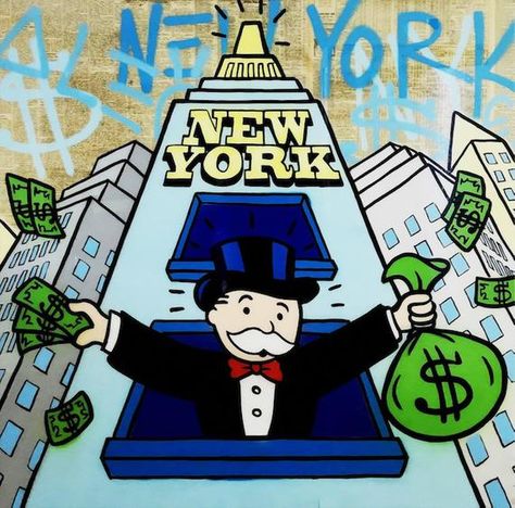 Alec Monopoly Banksy Oil Painting on Canvas Graffiti street artist New York New York City Graffiti, City Graffiti, Monopoly Man, Alec Monopoly, Artwork Canvas, Print Artwork, Poster Printable, Custom Jacket, Street Artists