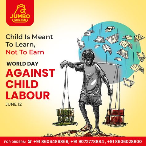 It is our responsibility to handle children with love, care and affection and to protect them from child labour…. World Day Against Child Labour Day! . . . #WorldDayAgainstChildLabour #WorldDayAgainstChildLabour2023 #ChildLabour #children #Labour #Jumbo World Day Against Child Labour, Display Boards For School, Album Artwork Cover Art, Postage Stamp Design, Class Activity, Child Labour, Peace Illustration, Gallery Wallpaper, World Days