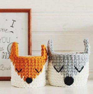 woodland nursery ideas- boy nursery theme - animal nursery - amorecraftylife.com #baby #nursery #babygift #babyboy Nursery Basket, Baby Nursery Ideas, Crocheted Baskets, Boy Nursery Themes, Baby Boy Themes, Fox Nursery, Crochet Nursery, Woodland Animal Nursery, Woodland Nursery Theme