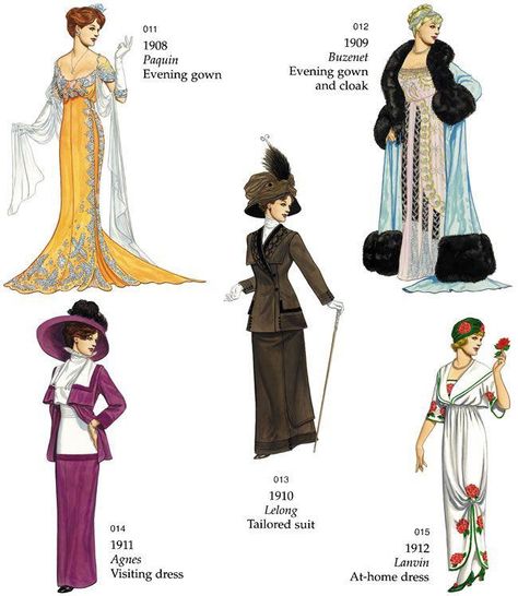 America. Women's fashion. 1908 - 1912 1912 Fashion Women, 1910 Fashion Women, 1910s Fashion Women, 1912 Fashion, Womens Hats Fashion, Vintage Fashion Sketches, Fashion Through The Decades, 1900s Fashion, 1910s Fashion