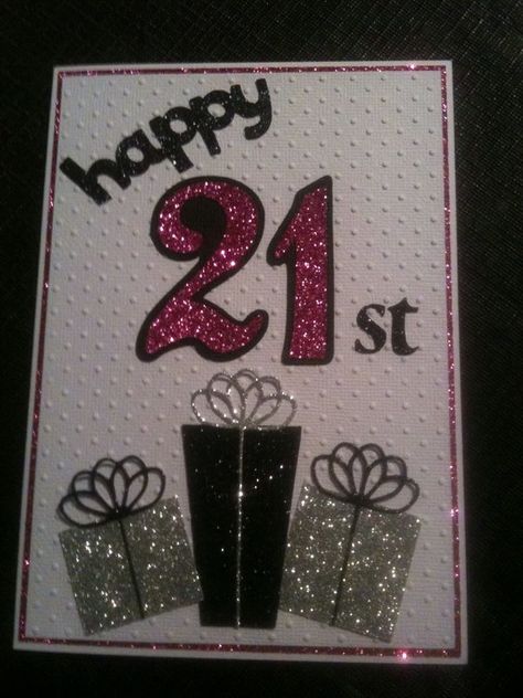 21st Birthday Cards Female Handmade, 21st Birthday Cards Female, Diy 21st Birthday Cards, Birthday Card Making Ideas, Ceasar Stone, Birthday Card Making, Birthday Female, 21 Cards, 21st Birthday Card