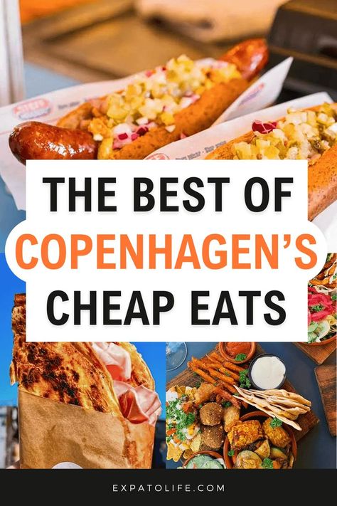 Cheap eats in Copenhagen, Denmark. Copenhagen Market, Copenhagen Cafe, Copenhagen Travel Guide, Copenhagen Food, Danish Cuisine, Food Tourism, Copenhagen Travel, Denmark Travel, Dinner On A Budget