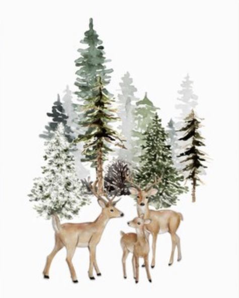 Christmas Pictures Decor, Christmas Reindeer Illustration, Christmas Simple, Christmas Illustration Art, Baby Animal Drawings, Bird Houses Painted, Cute Christmas Wallpaper, Christmas Graphics, Winter Pictures