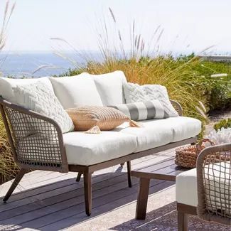 Shop Target for Conversation Sets you will love at great low prices. Free shipping on orders of $35+ or same-day pick-up in store. Patio Set Up, Comfortable Outdoor Furniture, Small Outdoor Patios, Patio Conversation Sets, Patio Loveseat, Comfortable Furniture, Coffee Table Set, Project 62, Wood Patio