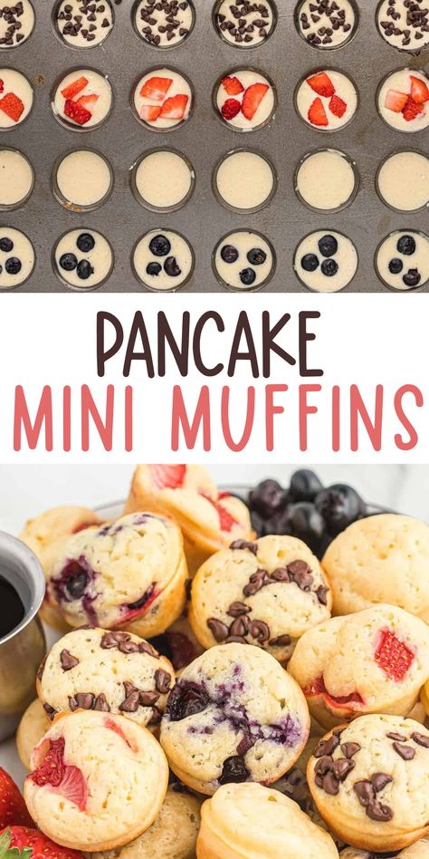 Easy Kids Breakfast, Mini Pancake Muffins, Pancake Bites, Healthy Toddler Meals, Homemade Snacks, Breakfast Meal Prep, Deilig Mat, Mini Muffins, Breakfast Brunch Recipes