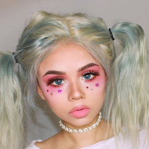 Kawaii Makeup Makeup Fantasi, Makeup Kawaii, Fantasy Make-up, Kawaii Makeup, Beauty Make-up, Festival Makeup, Maquillage Halloween, Daily Makeup, Make Up Looks