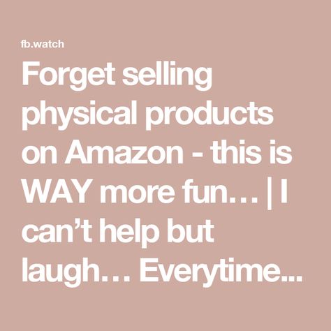 Forget selling physical products on Amazon - this is WAY more fun… | I can’t help but laugh…
Everytime I hear the next guru teaching how to sell physical products on Amazon!

You see, I use a brand new Amazon platform that... | By Fiction Profits AcademyFacebook Side Gigs, To Sell, More Fun, Physics, The Next, I Can, Brand New, Things To Sell, Canning