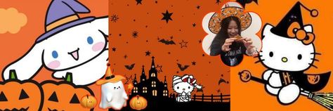 Loona Hyunjin Halloween orange sanrio header twitter Sanrio Header Twitter, Sanrio Header, Halloween Twitter Headers, Halloween Header, Anime Halloween, Halloween Orange, Header Banner, Twitter Header, Snoopy