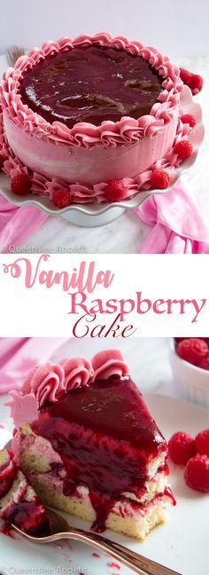 Vanilla Raspberry Cake, Raspberry Cake Recipe, Raspberry Cake Recipes, Fluffy Layers, Raspberry Frosting, Raspberry Desserts, Raspberry Buttercream, Watercolour Design, Raspberry Recipes