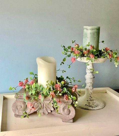 Easter Pink Candle Wreath Pink Eucalyptus Wreath Spring | Etsy Easter Floral Centerpieces, Pink Eucalyptus, Spring Mantel Decorating Ideas, Spring Mantle Decor, Candle Wreath, Pink Wedding Decorations, Centerpiece Christmas, Mini Wreath, Spring Wedding Decorations