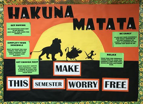 January Bulletin Board! Making your college semester worry free!! Spirit Week Bulletin Board Ideas, Zootopia Bulletin Boards, January Bulletin Board Ideas College, Back To School College Bulletin Boards, 2nd Semester Bulletin Board, Freshman Bulletin Board Ideas, Disney Bulletin Boards College, Back To College Bulletin Boards, College Dorm Bulletin Board Ideas