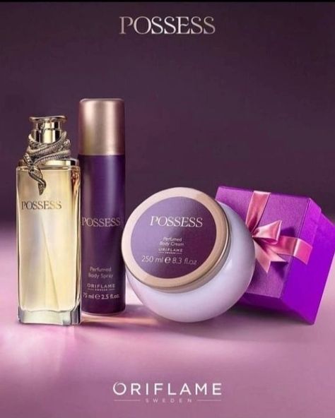 sadia_beauty_glam. We can't keep our hands off of ORiFlame scents of pose's 💜 Hurry up get yours before it's too late ✨ Poses perfume body cream 💜 Poses body spray 💜 Poses body Perfume 😍💜 Seductive and intoxicating eau de parfum inspired by the hypnotic allure of Cleopatra. Light, sparkling and provocative notes Ylang ylang adds extra temptation Sexy, luminous fragrance.. Description💜 Timeless, sparkling yet intensely seductive, Possess Eau de Parfum embodies the provocative allure of... Perfume Seductive, Body Perfume, Ylang Ylang, Body Spray, Body Cream, Too Late, Scents, Spray, Fragrance