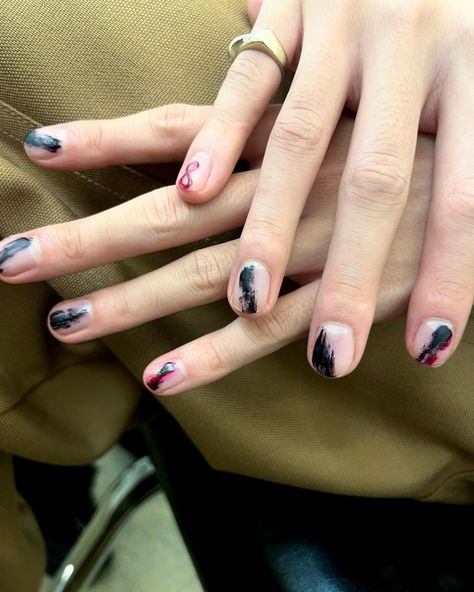 Seventeen Nails Ideas, Minghao Nails, The8 Nails, The8 Minghao, Pointed Nails, Short Nail, Bts Drawings, The 8, Nude Nails