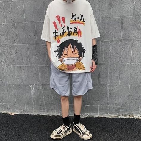 Kawaii Wardrobe, Billie Eilish Outfits, Streetwear Girl, Chic Summer Style, Anime Streetwear, White Chic, Anime Tees, Fashionista Clothes, Anime Shirt