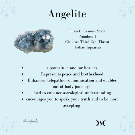 Angel Stone Crystal, Angelite Crystal Aesthetic, Tuesday Crystals, Angelite Benefits, Angelite Crystal Meaning, Aegerine Crystal, Angelite Properties, Crystal Angelite, Angelite Meaning