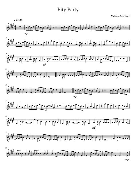 Pity Party Melanie Martinez Melanie Martinez Sheet Music Violin, Melanie Martinez Sheet Music, Melanie Martinez Flute Sheet Music, Melanie Martinez Piano Sheet Music, Marimba Sheet Music, Mellophone Sheet Music, Melanie Martinez Piano, Songs On Flute, Pity Party Melanie Martinez