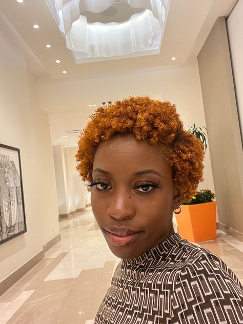 Short 4c Hair Dyed, Fro Ideas, Ginger Afro, Afro Hair Dye, Short Hair Afro, Short Black Natural Hairstyles, Twa Hair, Black Women Afro, Hair Ideas For Women