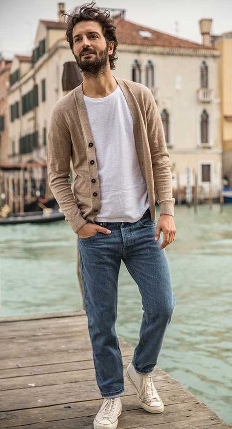 Mens Cardigan Outfit, Indie Outfits Men, Workplace Fashion, The Cardigans, Tokyo Street Fashion, Smart Casual Men, Cardigan Outfits, Stylish Mens Outfits, Mens Cardigan