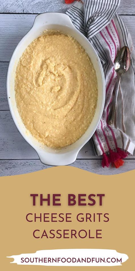 Best Cheese Grits, Easy Cheese Grits, Baked Cheese Grits, Cheese Grits Casserole, Cheese Grits Recipe, Grits Breakfast, Toast Recipe Breakfast, Grits Casserole, Southern Breakfast