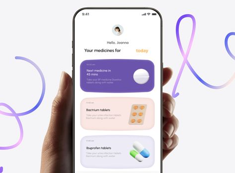 Medication Pill Reminder App by Saloni(Neelpari) Medicine Reminder App, Pill Reminder App, Reminder App, Pill Reminder, Medical App, Best Ui Design, App Interface Design, App Interface, Interface Design