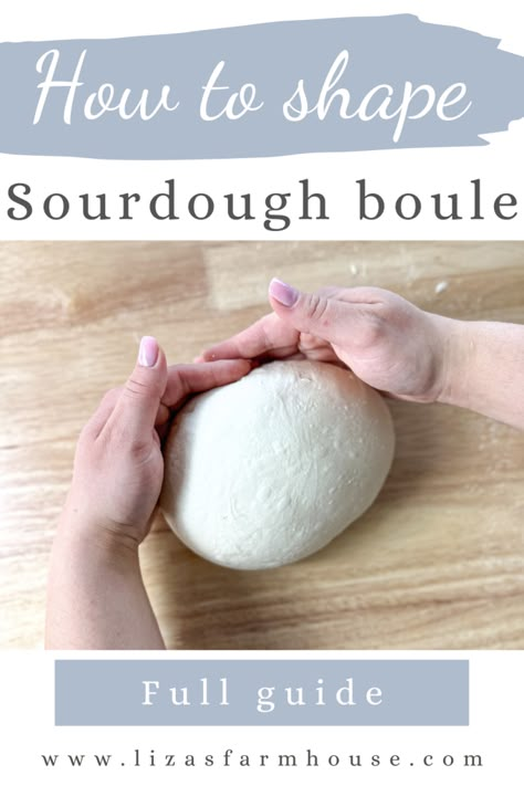 Sourdough Boule Designs, Shaping Sourdough, Shaping Sourdough Bread, Sourdough Boule Recipe, Biscuit Pizza, Sourdough Bread Starter, Sourdough Sandwich, Bread Shaping, Sourdough Pizza