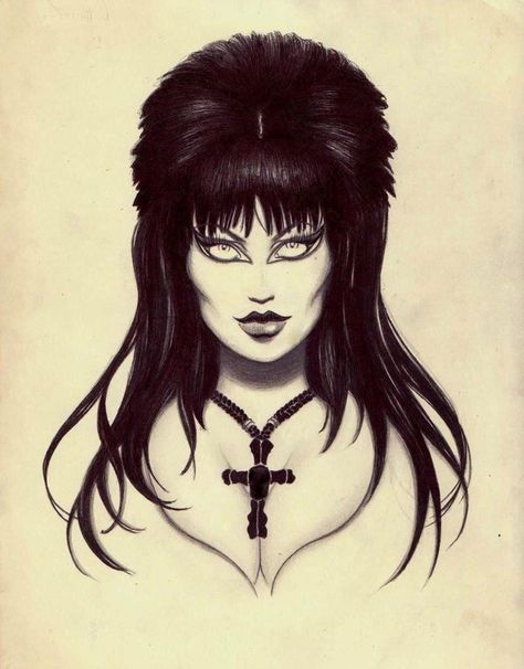 HALLOWOMEN: ELVIRA by OriginalNick on DeviantArt Elvira Drawing, Elvira Tattoo, Cassandra Peterson, Horror Drawing, Nana Manga, Elvira Mistress Of The Dark, Spooky Art, Horror Artwork, Classic Monsters