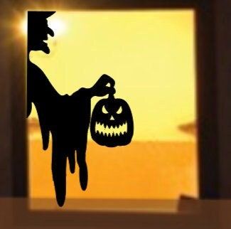 Scary Silhouettes Shadows, Halloween Window Display, Halloween Window Silhouettes, Outside Halloween Decorations, Halloween Window Clings, Scary Halloween Decorations Outdoor, Glow Halloween, Halloween Window Decorations, Witch Silhouette